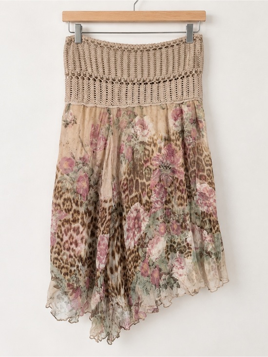 Class Roberto Cavalli Dresses & Skirts - Vintage Roberto Cavalli 100% Silk Floral Leopard Skirt IT46 / US12